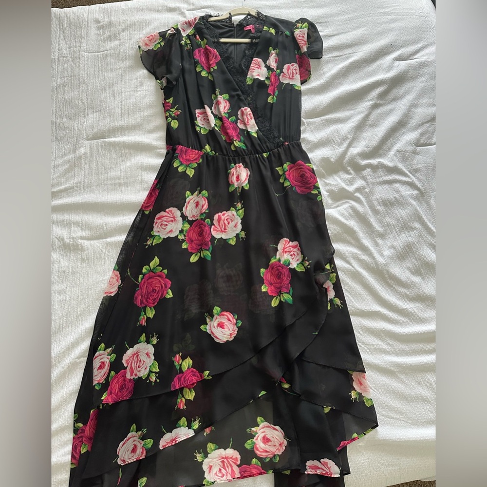 Betsey Johnson Floral Black Dress